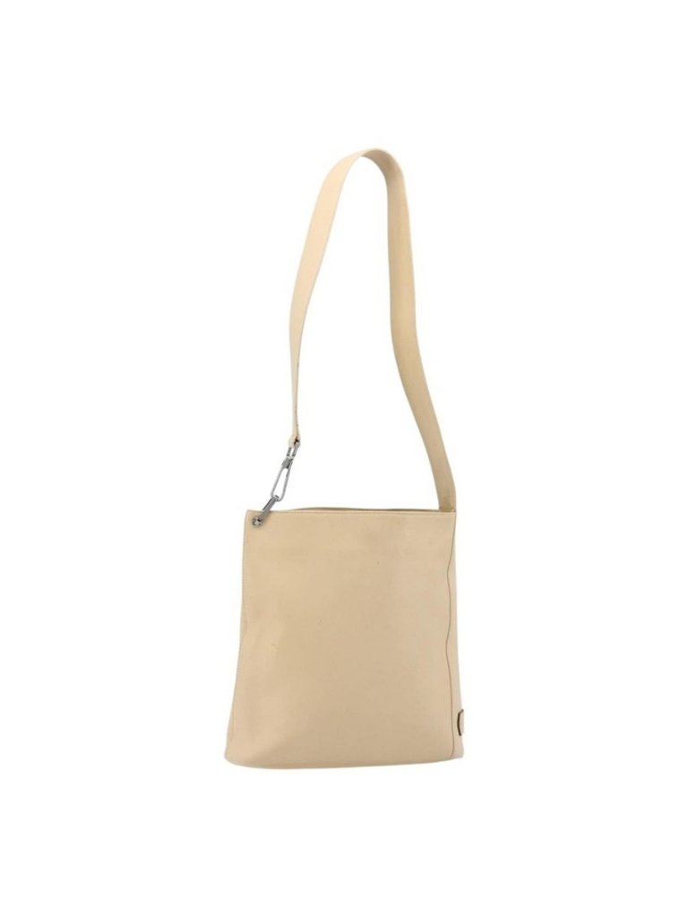 Authentic Gucci Shoulder Bag Leather Beige Silver 91761